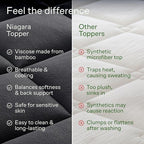 Ultra Soft California King Size Mattress Topper - Viscose Made from Bamboo Pillow Top Mattress Pad for Back Pain Relief - Naturally Cooling for Hot Sleepers, Black