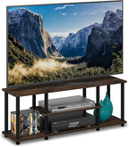 Furinno Turn-N-Tube No Tools 3D 3-Tier Entertainment TV Stand up to 50 inch TV, Round Tubes, Columbia Walnut/Black
