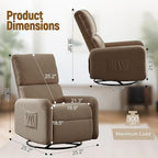 360° Rocking Chair, Nursery Rocker Chair with Side Pockets, Glider Nursing Chair with Steel Structure Base, Small Chair for Small Spaces, Sherpa Swivel Accent Chairs for Living Room, Nursing