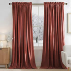 NICETOWN Burnt Orange Room Darkening Curtains for Sliding Patio Door 2 Panels, 52 inch Wide x 96 inch Long, Privacy and Warm Thermal Insulated Long Drapes for Large Door Windows