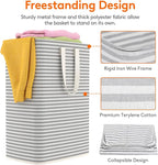Lifewit 2 Pack Laundry Basket 65L Each, Collapsible Clothes Hamper with Reinforced Handles, Freestanding Waterproof Design for Bedroom and Laundry Room, Grey 130L Total