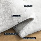 Amazon Basics Fluffy Washable Area Rug, Shaggy Carpet for Living Room, Bedroom, 4' W × 6' L, Cream
