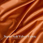 NICETOWN Orange Velvet Curtains 96 inch Long - Room Darkening Red Orange Rod Pocket Privacy Backdrops Drapes Soft Window Treatments for Bedroom and Living Room(2 Panels, 52" Wide)
