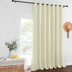 NICETOWN Blackout Curtains for Sliding Glass Door Room Divider Noise Reduce Curtain Panel Portable Window Screen Sliding Partition, W100 x L102 inches, 1 Panel, Beige