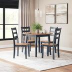 Signature Design by Ashley Gesthaven Modern Dining Drop Leaf Table with 4 Legs, Light Brown & Blue