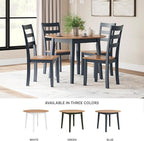 Signature Design by Ashley Gesthaven Modern Dining Drop Leaf Table with 4 Legs, Light Brown & Blue