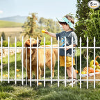 Metal Garden Fence 24" W x 24" H (5 Panels, Total 10 ft), Decorative Border Folding Fence, Landscape Fencing for Flower Bed, Yard, Animal Barrier