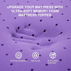 SINWEEK 4 Inch Gel Memory Foam Mattress Topper Ventilated Soft Pressure Relieve Mattress Pad, Breathable Bed Topper, CertiPUR-US Certified, Full Size