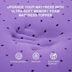 SINWEEK 4 Inch Gel Memory Foam Mattress Topper Ventilated Soft Mattress Pad, Bed Topper, CertiPUR-US Certified, Twin XL Size