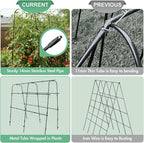 Cucumber Trellis Arch 5.3FT Black PP Coated Stainless Steel Garden Arch Trellis for Climbing Plants Outdoor, Garden Vegetable Trellis for Climbing Plants with Netting