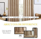 NICETOWN Beige Velvet Room Darkening Curtains, Home Decor Light Blocking Thermal Insulated Drapes for Theater and Movie Room (Set of 2, 90 inches Long)
