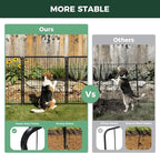 FXW Garden Fence Outdoor for The Yard – 32in(H) x 54.7ft(L) Heavy Duty Metal Animal Barrier for Dog and Rabbit, Decorative Dog Fence, 24 Panels, Black