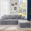 Modular Sectional Sofa Couches L-Shape Couch 3 Seat Modular Sofa Memory Foam Sectional Couches for Living Room, Cloud Couch with Oversized Chaise (Light Grey Stripe, 108" Right Facing Chaise)