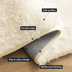 Amazon Basics Fluffy Washable Area Rug, Shaggy Carpet for Living Room, Bedroom, 8' W × 10' L, Beige