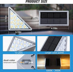 NIORSUN Solar Step Lights 16 Pack - Outdoor Stair Lights with 3000K Warm White & 6000K Cool Daylight, IP67 Waterproof, Auto On/Off, Super Bright for Deck, Patio, Steps