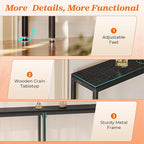 SUPERJARE 102.4 Inch Sofa Table with Power Outlets and USB-C Port, 5.9 Inch Narrow Console Tables, Entryway Hallway Couch Tables with Storage, Behind Sofa, Small Spaces, Living Room, Black