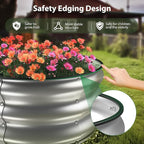 Raised Garden Bed Kit, 4x2x1 ft Galvanized Planter Box Outdoor with Safety Edging, Large Metal Raised Beds for Gardening Vegetables Flower Herb (Classic Silver)