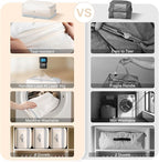 Comforter Storage Bag - 130L Large Capacity Blanket Storage Bags 4-Layer Ultra Space Saving Self Compression Organizer, Washable Compression Bags for Storage Comforter Blanket, 4-Pack, Beige