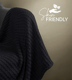 Utopia Bedding Black 100% Cotton Waffle Blanket 300 GSM [King - 90x108 Inch] Soft Lightweight Breathable Bed Blanket for All Season