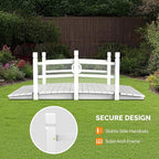 VINGLI Garden Bridge, Classic Wooden Bridge with Safety Rails, Decorative Arched Footbridge (White, 5 ft)