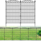 Decorative Garden Fence 6 Panel - 42in H x 13.26 ft L, No Dig Rustproof Metal Tall Animal Barrier for Dogs Rabbits, Outdoor Border for Yard, Patio, and Flower Beds