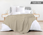 Utopia Bedding Khaki 100% Cotton Waffle Blanket 300 GSM [Twin - 90x72 Inch] Soft Lightweight Breathable Bed Blanket for All Season