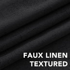 H.VERSAILTEX Bedroom Curtains Blackout Linen Blackout Curtains 84 Inches Long, 100% Blackout Thermal Textured Linen Look Curtain Draperies Grommet with White Liner, 2 Panels, Black