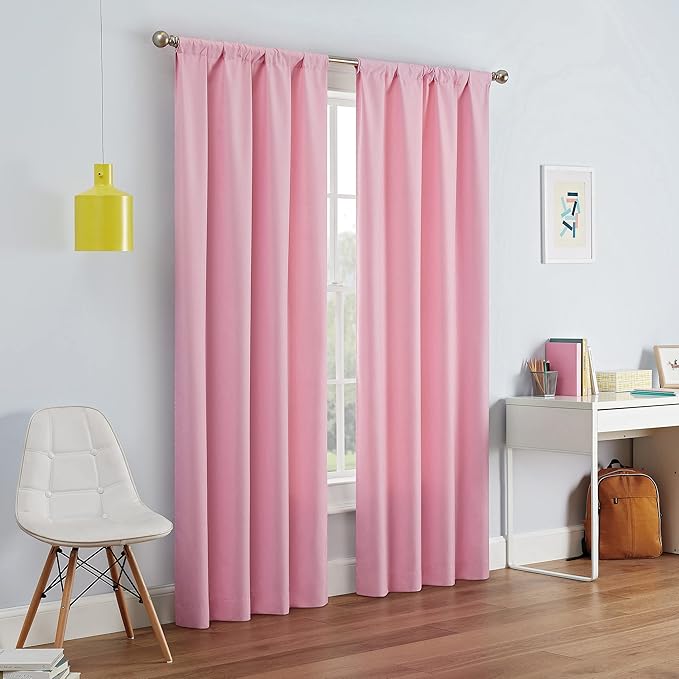 ECLIPSE Kendall Modern Blackout Thermal Rod Pocket Window Curtain for Bedroom or Living Room (1 Panel), 42 X 54, Bouquet