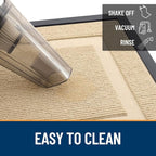 OLANLY Front Door Mat Indoor Outdoor Entrance, Waterproof All-Season, All-Weather Doormat, Sturdy Natural Rubber, Fade Resistant, Low Profile, Easy Clean Patio Porch Entryway Mat, 59x23, Beige