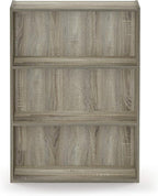 Furinno PASIR Book Shelf, 3-Tier Bookshelf, Storage Shelves Bookcase, 9.7 x 23.7 x 31.5, for Living Room, Bedroom, Home Office, Sonoma Oak