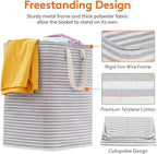 Lifewit 3 Pack Laundry Basket 90L Each, Collapsible Clothes Hamper with Reinforced Handles, Freestanding Waterproof Design for Bedroom and Laundry Room, Grey 270L Total