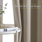 NICETOWN Room Darkening Extra Long Curtains - Home Fashion Ring Top Thermal Insulated Weighted Large Window Treatment Drapes for Nursery (W80 x L108, Taupe, Set of 2)