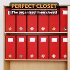 SpaceAid 12 Pack Bed Sheet Organizers and Storage, Foldable Organizer for Linen Closet, Set Folder Keeper With Window XL (Queen & King Size) Bedding Container (Red)