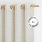 NICETOWN Flax Natural Linen 78 inch Curtains for Doorway, Grommet Thick Flax Linen Door Curtains Privacy Assured with Light Filtering for Patio/Living Room, W68 x L78, 2 Panels