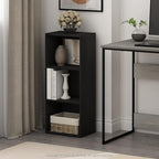 Furinno LUDER Book Shelf, 3-Cube Bookshelf, Bookcase with Open Shelves, 9.3 x 12 x 31.5, Easy Assembly, for Living Room, Bedroom, Home Office, Blackwood
