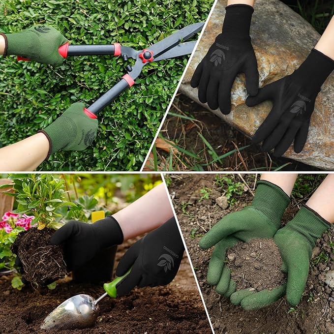 Trifabricy Gardening Gloves for Women, Breathable leather Garden Gloves with Grip, Thorn-Proof Puncture-Resistant Work Gloves