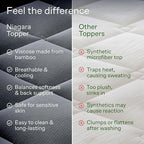 Ultra Soft California King Size Mattress Topper - Viscose Made from Bamboo Pillow Top Mattress Pad for Back Pain Relief - Naturally Cooling for Hot Sleepers, Gray
