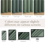NICETOWN Green Velvet Curtains 96 inches Long 2 Panels - Blackout Drapes for Bedroom and Living Room Silky Touch Room Darkening and Sound Dampening for Office, Dorm, Seafoam Green, 52 x 96