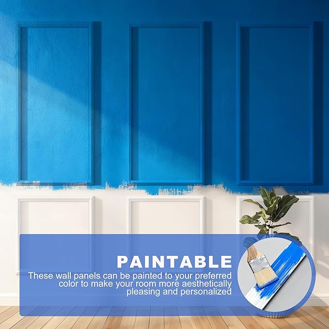 RELIANCER Peel and Stick Wall Molding Kit,30PCS Pre-Cut Door Molding Panels,3D Moulding Wainscoting Panel,Self Adhesive Walls Moulding Trim,Wall Modular Frames for Interior Walls Decor Home Bedroom