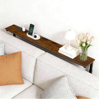 GRLEAF 35" Adjustable Height Narrow Console Table with Power Outlets, Long Sofa Table with Charging Station Behind Couch Table Skinny Entryway Table for Living Room, Hallway and Office – Rustic Brown