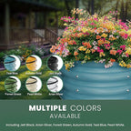 Round Galvanized Raised Garden Bed Kit, 3 Pcs 2 x 2 x 1ft Teal Blue Galvanized Garden Boxes, Outdoor for Vegetables