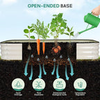 4 in 1 Galvanized Raised Garden Bed - 6x2x1ft (2Packs) Modular Planter Box Outdoor | Metal Raised Bed Kit with Bracing Rods for Gardening Vegetables Flowers Fruits Herbs (White)