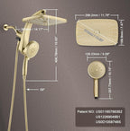 High Pressure Rain Shower Head: Upgrade Shower Heads with Handheld Spray Combo with Fixed Showerhead and 10 Sprays Handheld Shower Head, Detachable Shower head Built-in Power Jets