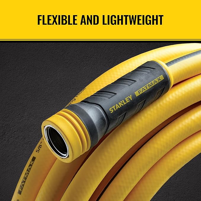 Stanley FATMAX Professional Grade Garden Hose, 50 Feet x 5/8 Inch, Yellow, 500 PSI