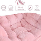 Tiita Lazy Chair with Ottoman, Pink Modern Large Accent Chair, Comfy Leisure Sofa Armchair with Ottoman, Reading Chair with Footrest for Bedroom, Living Room, Dorm Rooms, Plush Pink