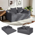 COMAX Futon Sofa Bed, 4‑in‑1 Convertible Sofa Bed, Folding Boneless Couches for Living Room, Fold Out Small Foldable Loveseat Floor Sleeper Comfy Mattress Lounge Space‑Saving, Grey
