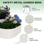 IDEALHOUSE Galvanized Metal Raised Garden Bed Kit, 61x42x31 Inch Outdoor Modular Planter Box for Vegetables, Herbs & Flowers, 3-in-1 Open-Base Design for Deep Root Growth, White