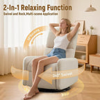 360° Rocking Chair, Nursery Rocker Chair with Side Pockets, Glider Nursing Chair with Steel Structure Base, Small Chair for Small Spaces, Sherpa Swivel Accent Chairs for Living Room, Nursing