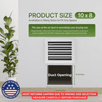 Modern Air Vent Cover 10x8 (Duct Opening) - Decorative White Aluminum Linear Slot Diffuser for Wall, Ceiling, Floor Register - Quiet Operation HVAC Grille for Home with Adjustable Airflow