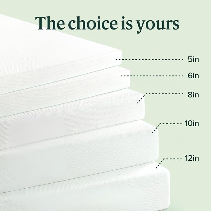 Zinus 6 Inch King Green Tea Memory Foam Mattress [New Version], Fiberglass Free, Medium Firm Feel, Zoned Pressure Relief, Certified Safe Foams & Fabric, Mattress in A Box